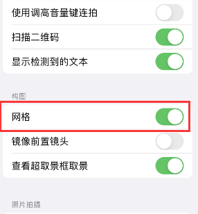 靖安苹果手机维修网点分享iPhone如何开启九宫格构图功能 